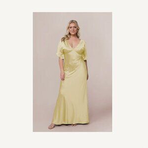 Revelry Maya Satin Dress in Yellow, sz. 2